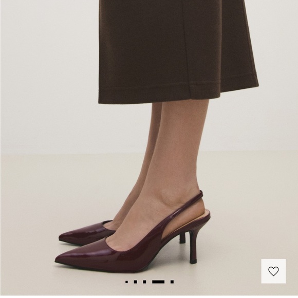 MANGO Burgundy Red Slingback Heels - Picture 6 of 9